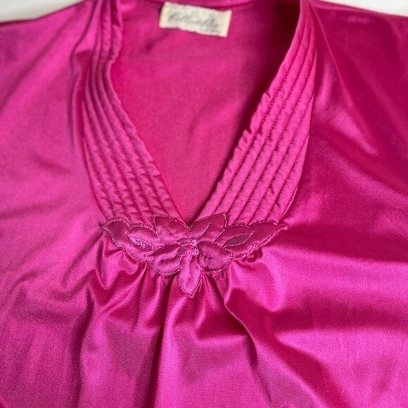 Vintage Collectibles by JCPenney Bright Pink Cap Sleeve Nightgown Women Medium - Picture 4 of 11